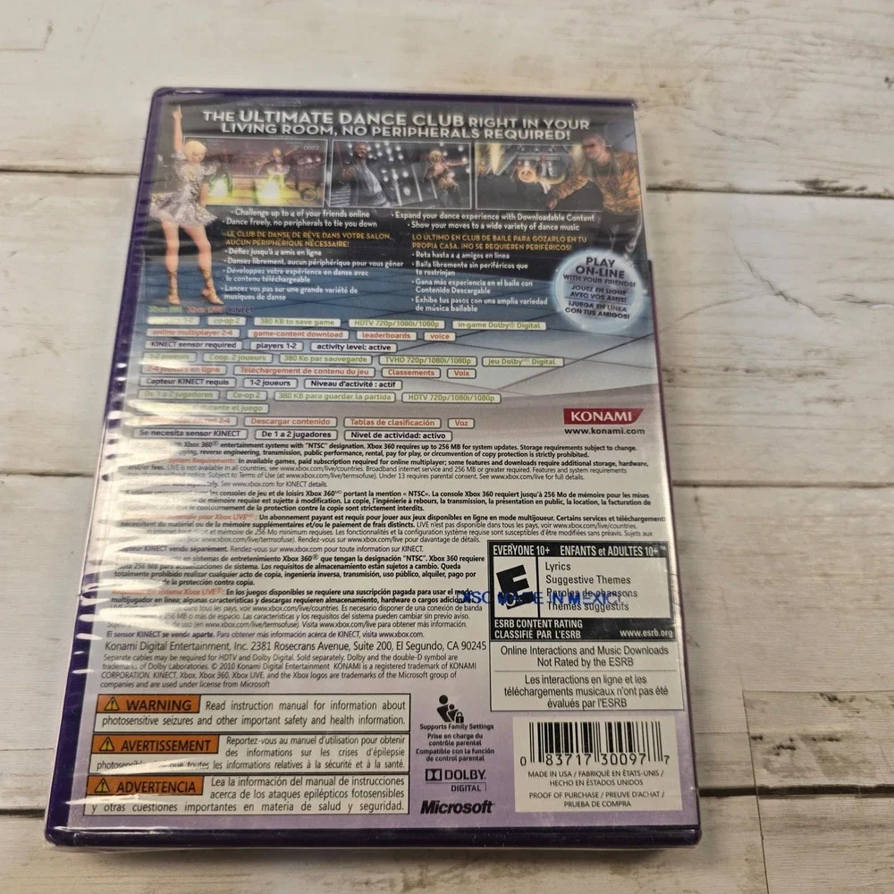 Dance Masters Xbox 360 Kinect Game Konami New Sealed NTSC 2010